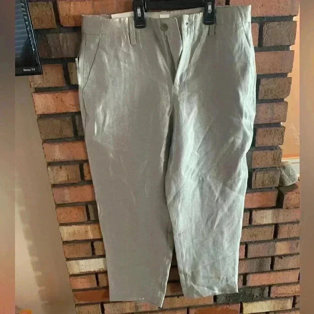GAP Girlfriend Crop Gold Shimmer Pants